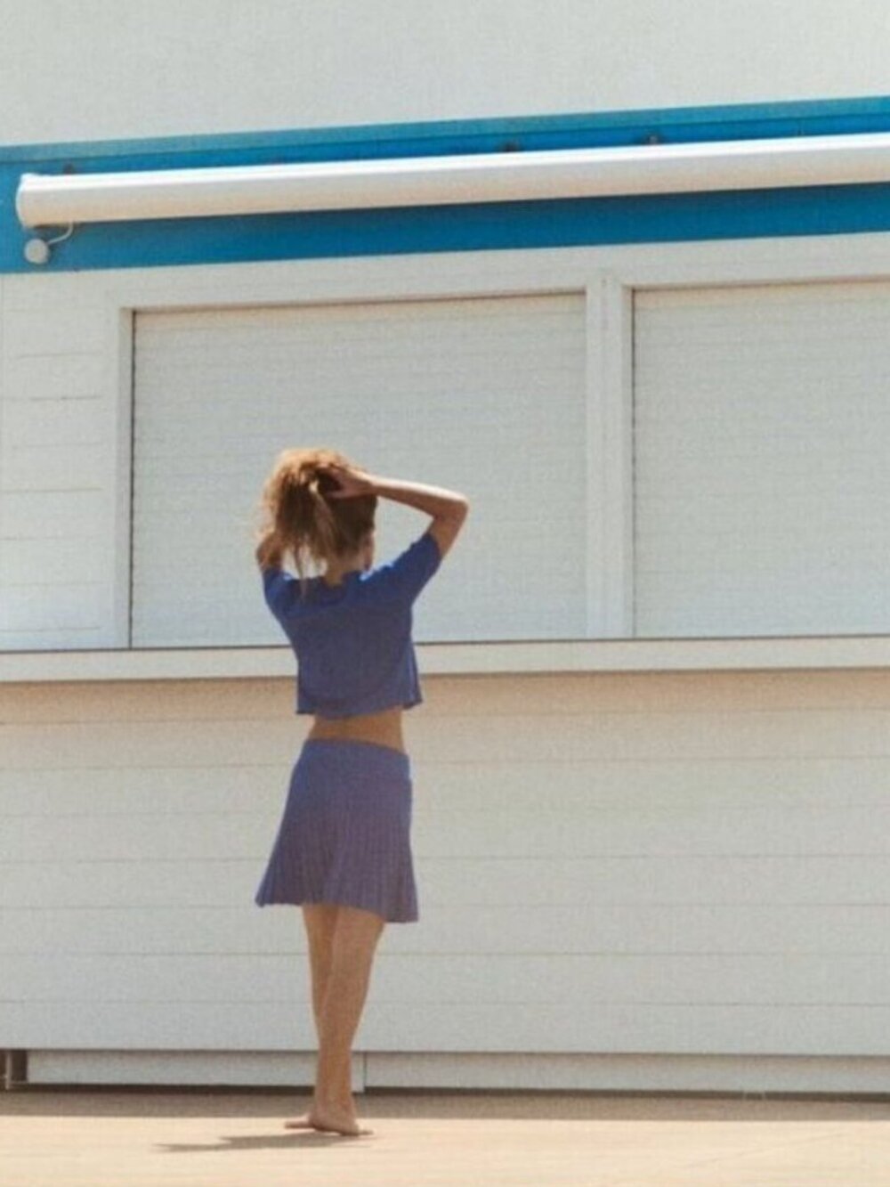 Zara | Pleated Knit Skirt In Blue - Picture 4 of 12